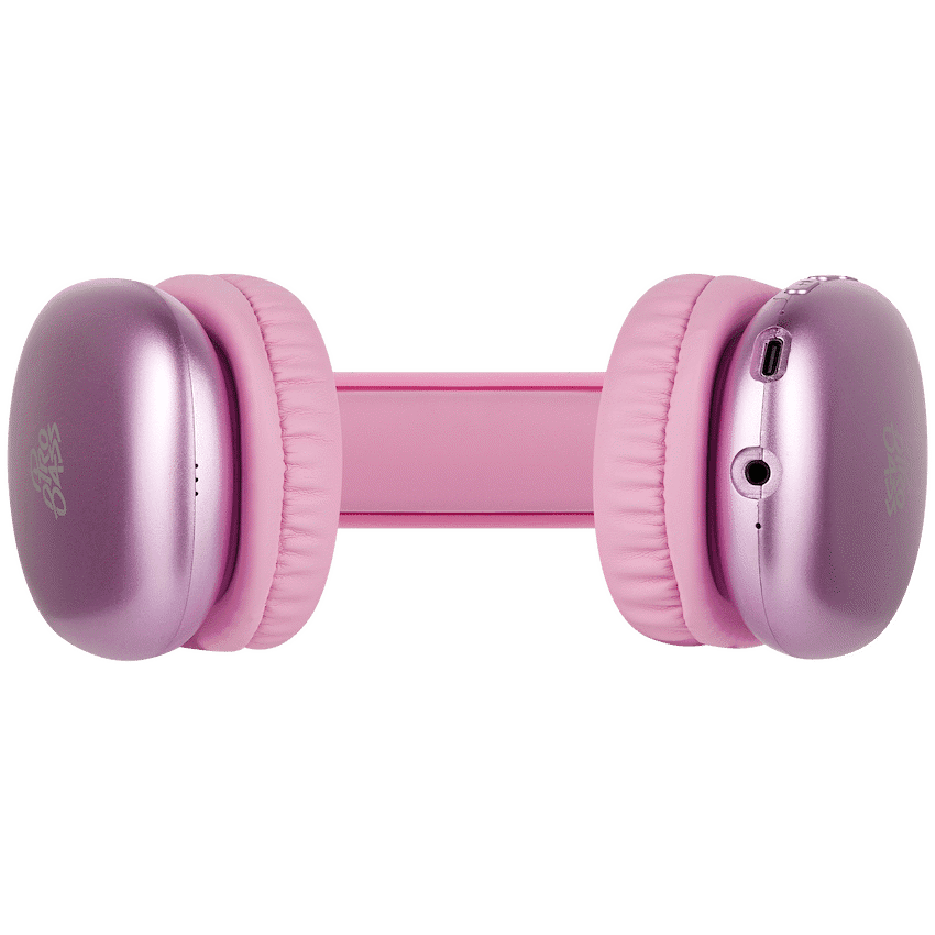 Pro Bass Retro Bluetooth Wireless Headphone with PU Case - Pink