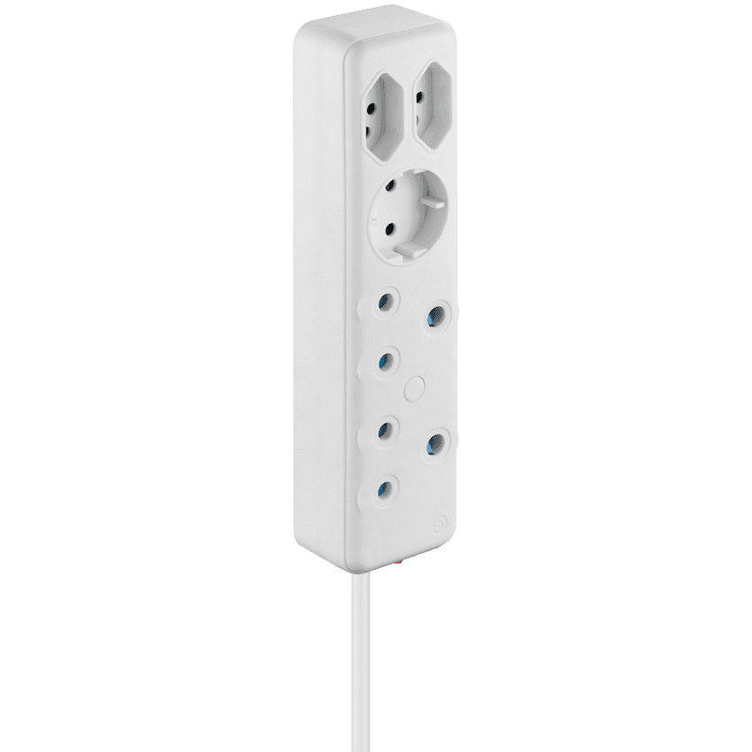 SWITCHED 5 Way Multiplug - White