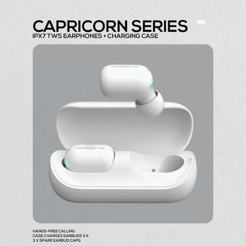 Volkano Capricorn Series IPX7 TWS Earphones with Charging Case