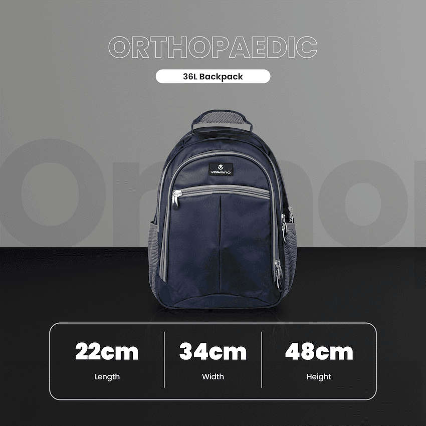 Volkano Orthopaedic Backpack 27L - Navy/Grey