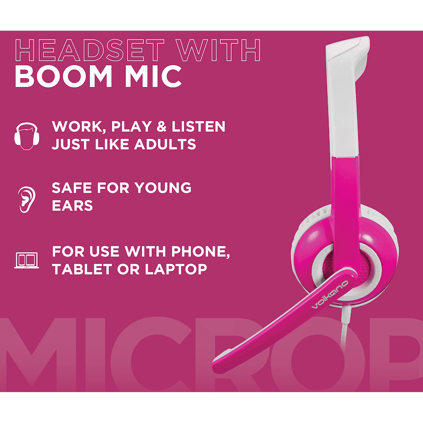Volkano Kids Chat Junior Series Headset with Mic - Pink