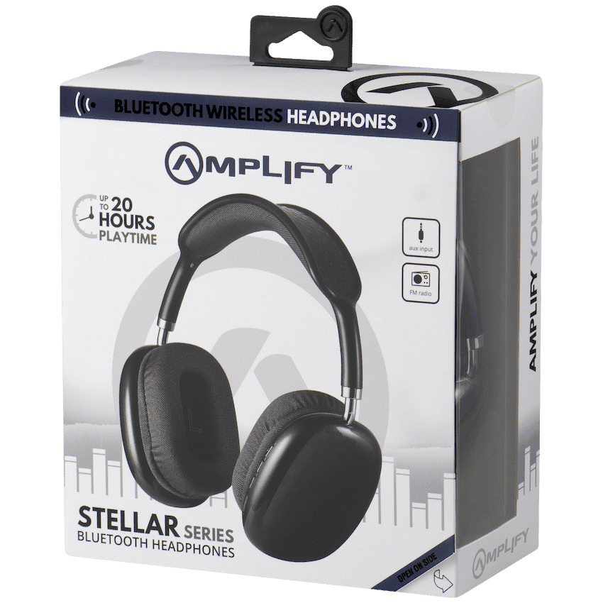 Amplify Stellar Series Bluetooth Headphones - Black