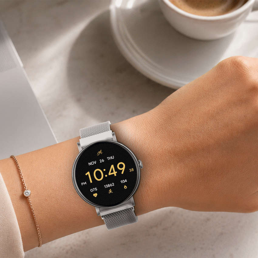 Volkano Ayla Collection Smartwatch with Extra Silicone Strap - Silver