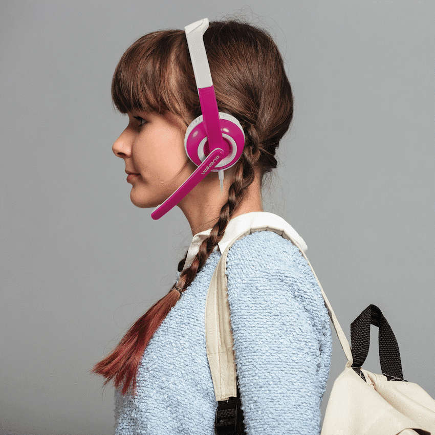 Volkano Kids Chat Junior Series Headset with Mic - Pink