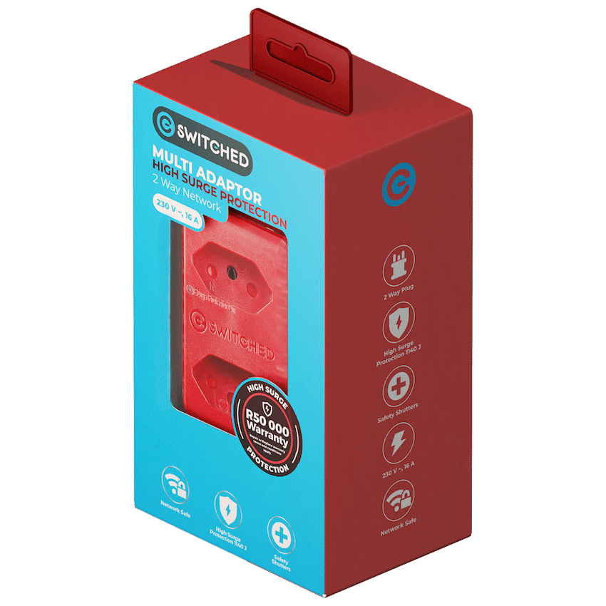 Switched 2-way High Surge Protection Network Router Safe Adaptor 230v-16A