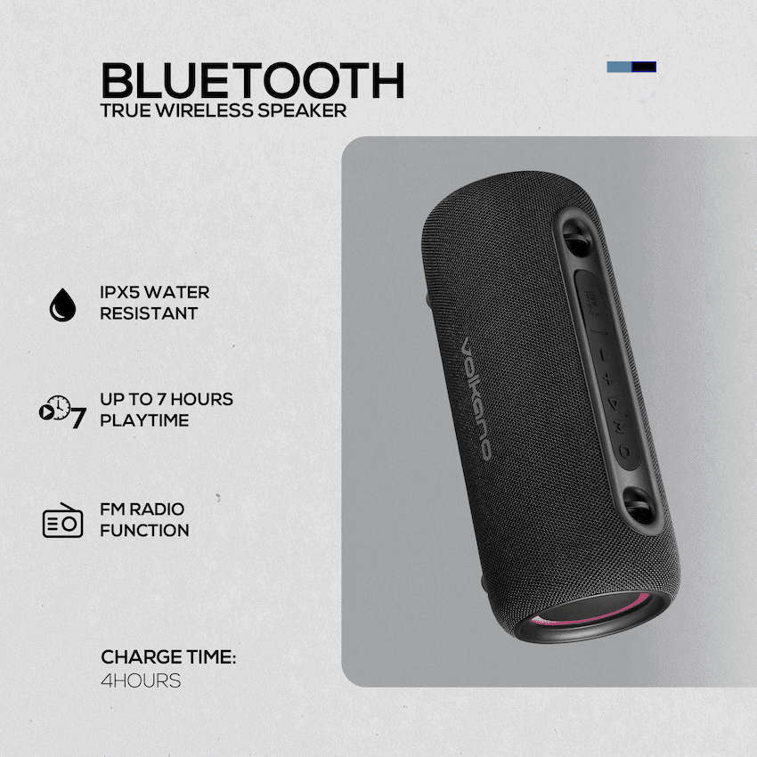 Volkano Mamba 2.0 Series Bluetooth Speaker - Black