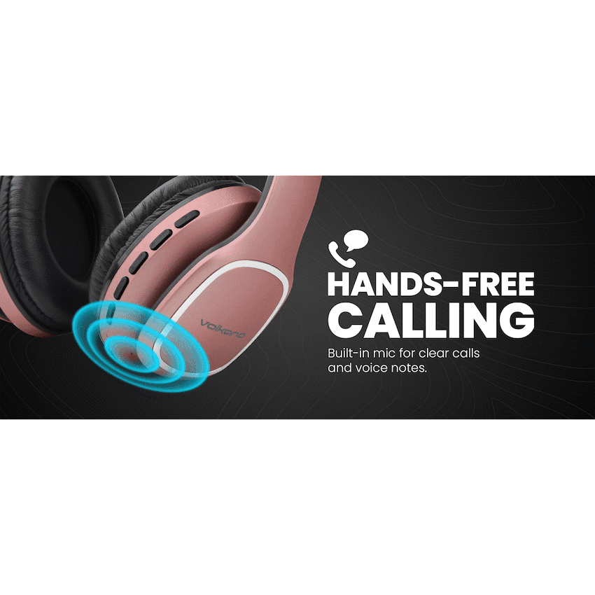 Volkano Phonic Series Bluetooth Full-Size Headphones - Rose Gold