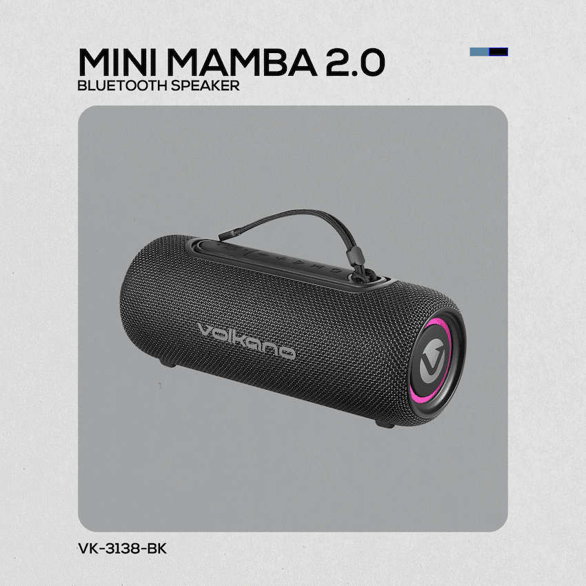 Volkano Mini Mamba 2.0 Series Bluetooth Speaker - Black