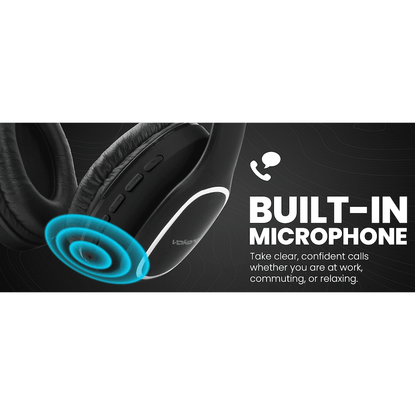 Volkano Phonic Series Bluetooth Full Size Headphones - Black