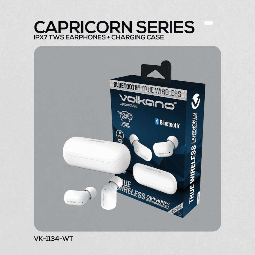 Volkano Capricorn Series IPX7 TWS Earphones with Charging Case