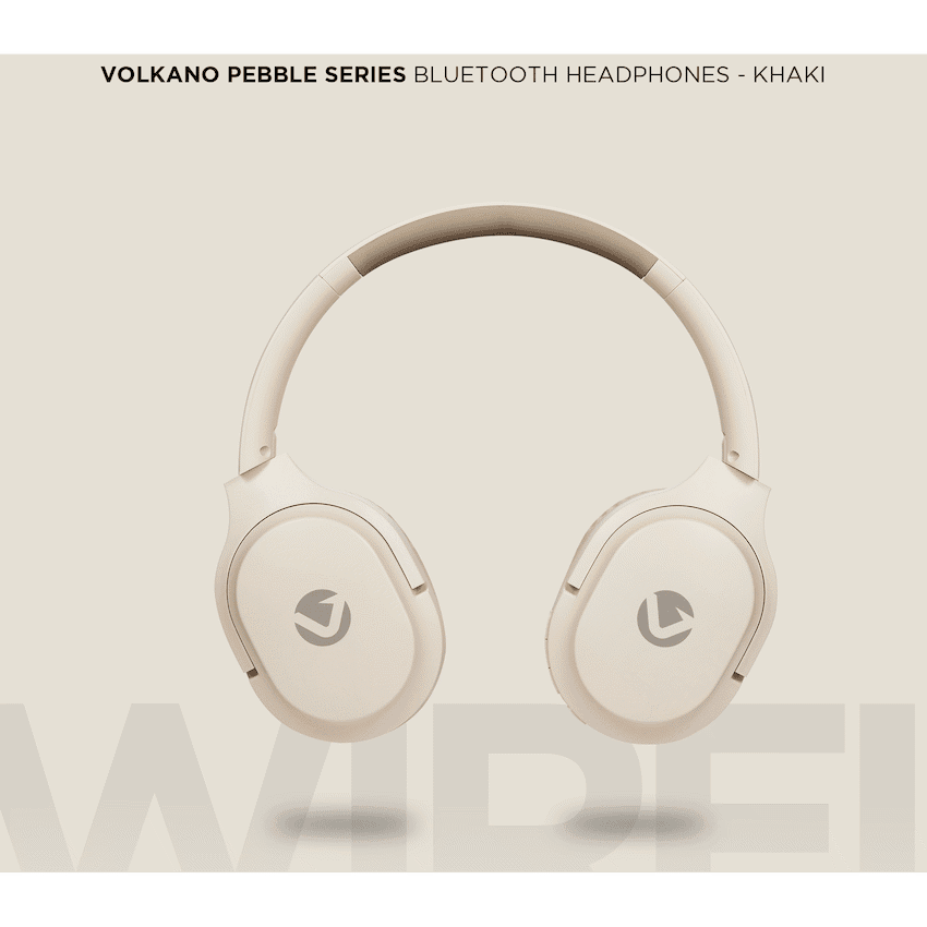 Volkano Pebble Series Bluetooth Headphones - Khaki