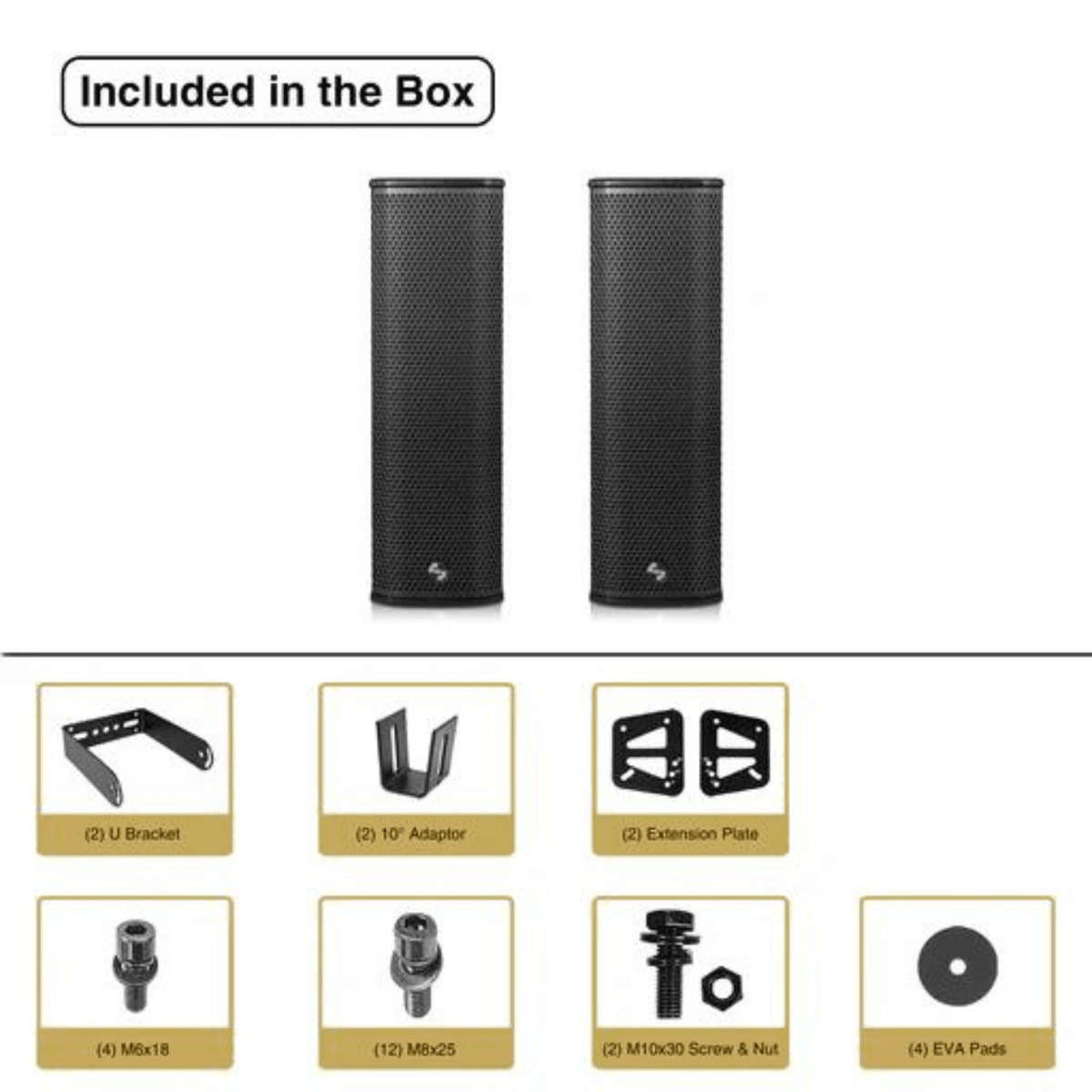 Sound Town CARPO-P3B Passive Column Line Array Speaker - Pair