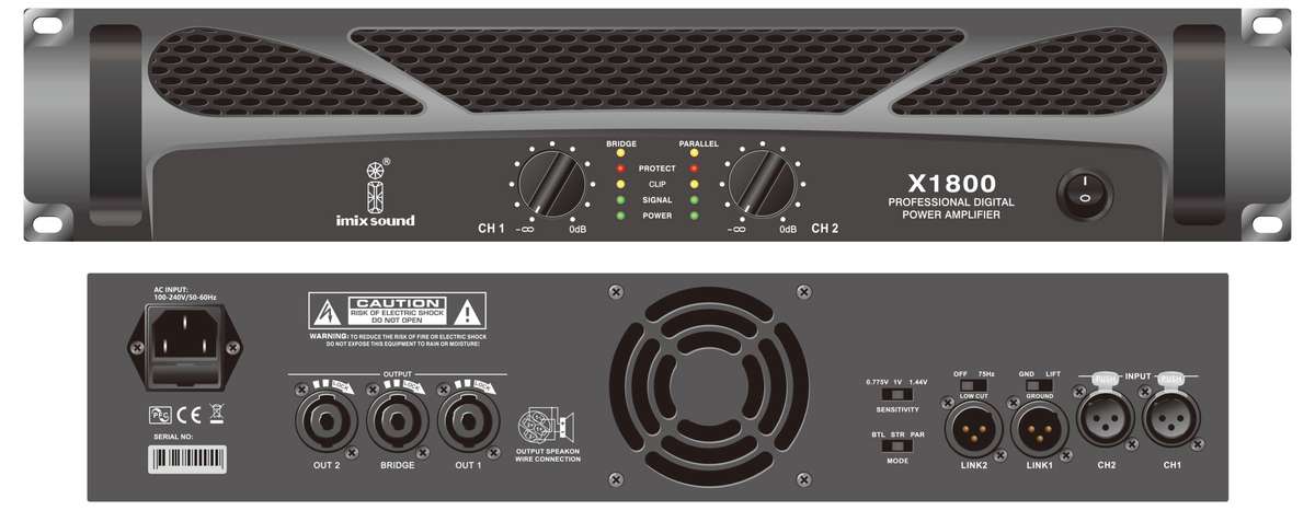 Imix X1800 2 Channel Power Amplifier
