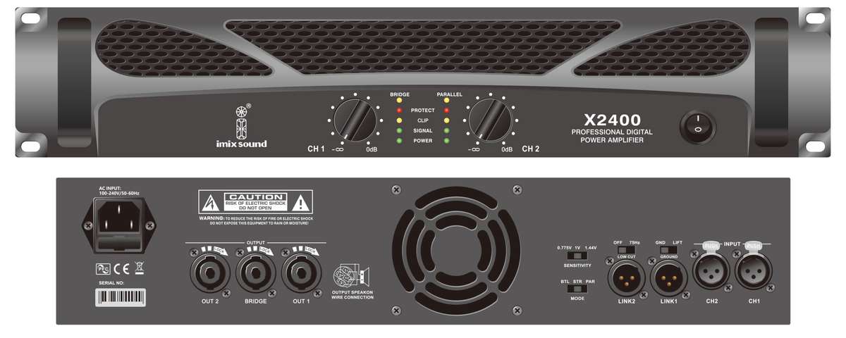 Imix X2400 2 Channel Power Amplifier