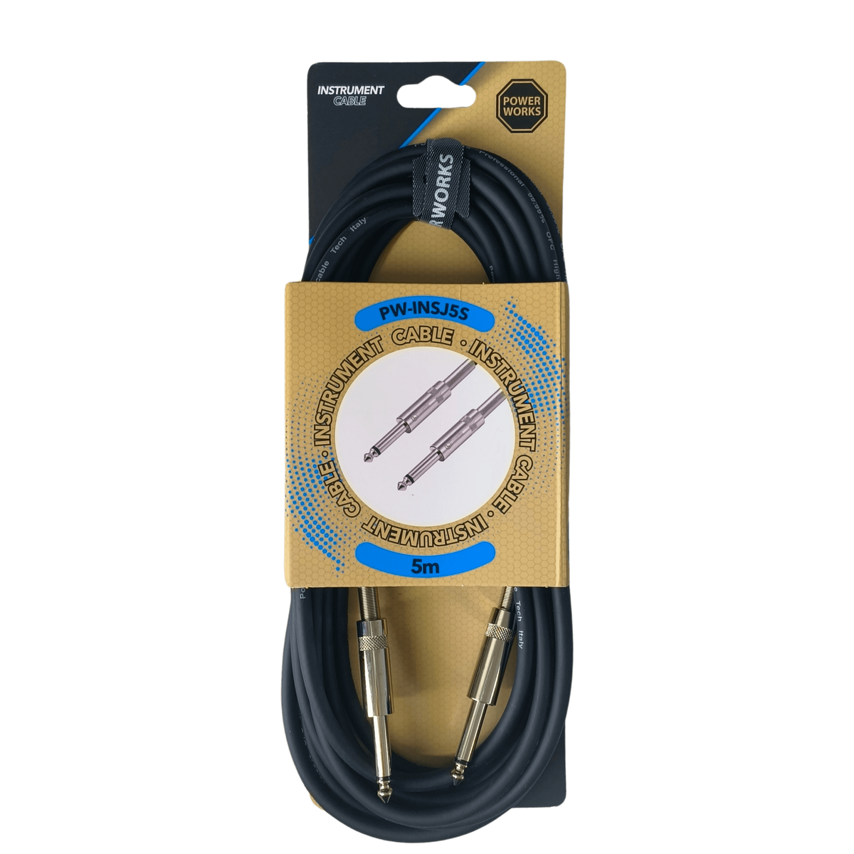 PowerWorks PW-INSJ5S 5M Instrument Cable-Silver Monojack