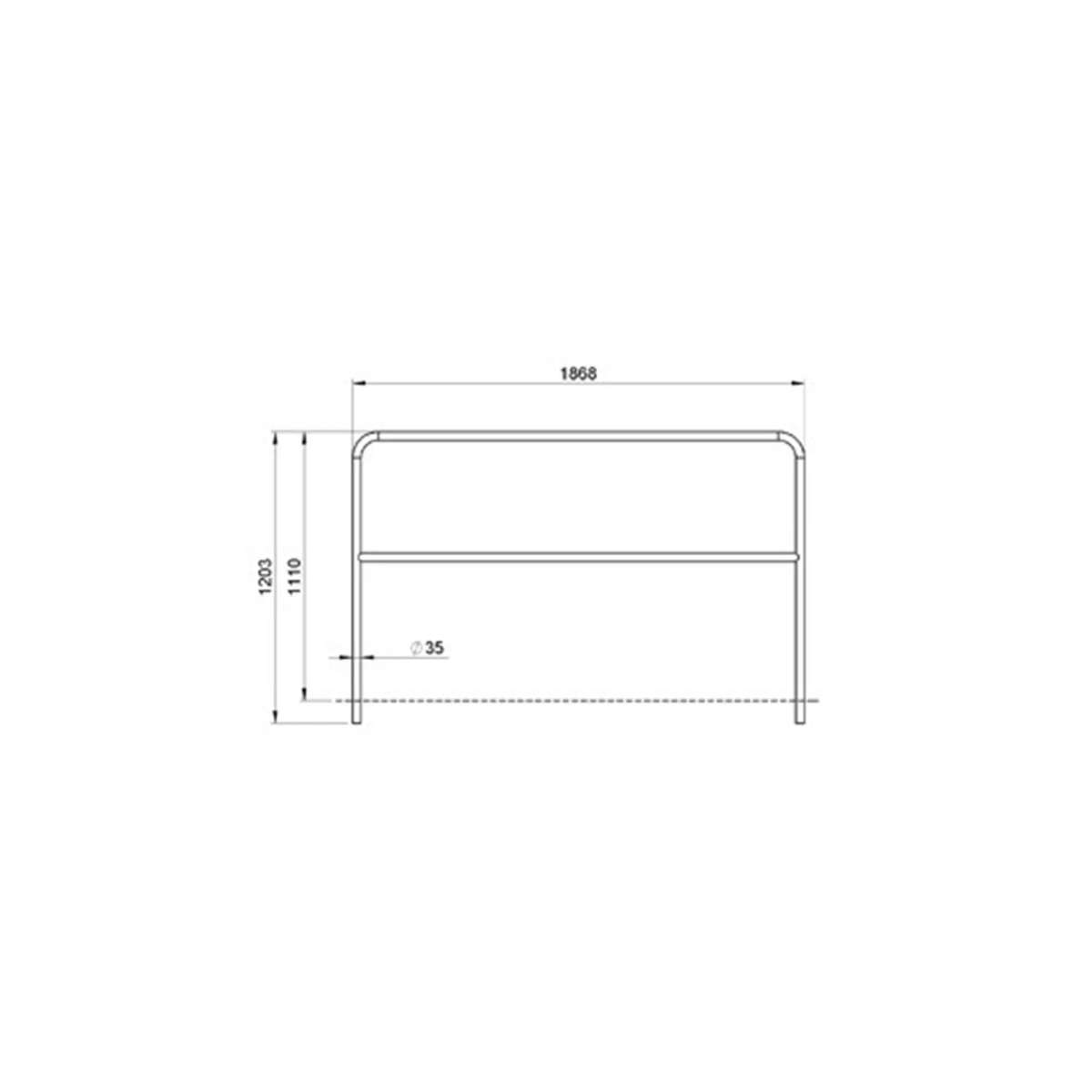 ALUSTAGE ALUMINIUM HANDRAIL 2M