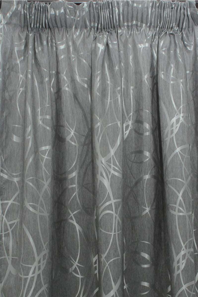 2-Pack Jacquard Unlined Curtains - Charcoal