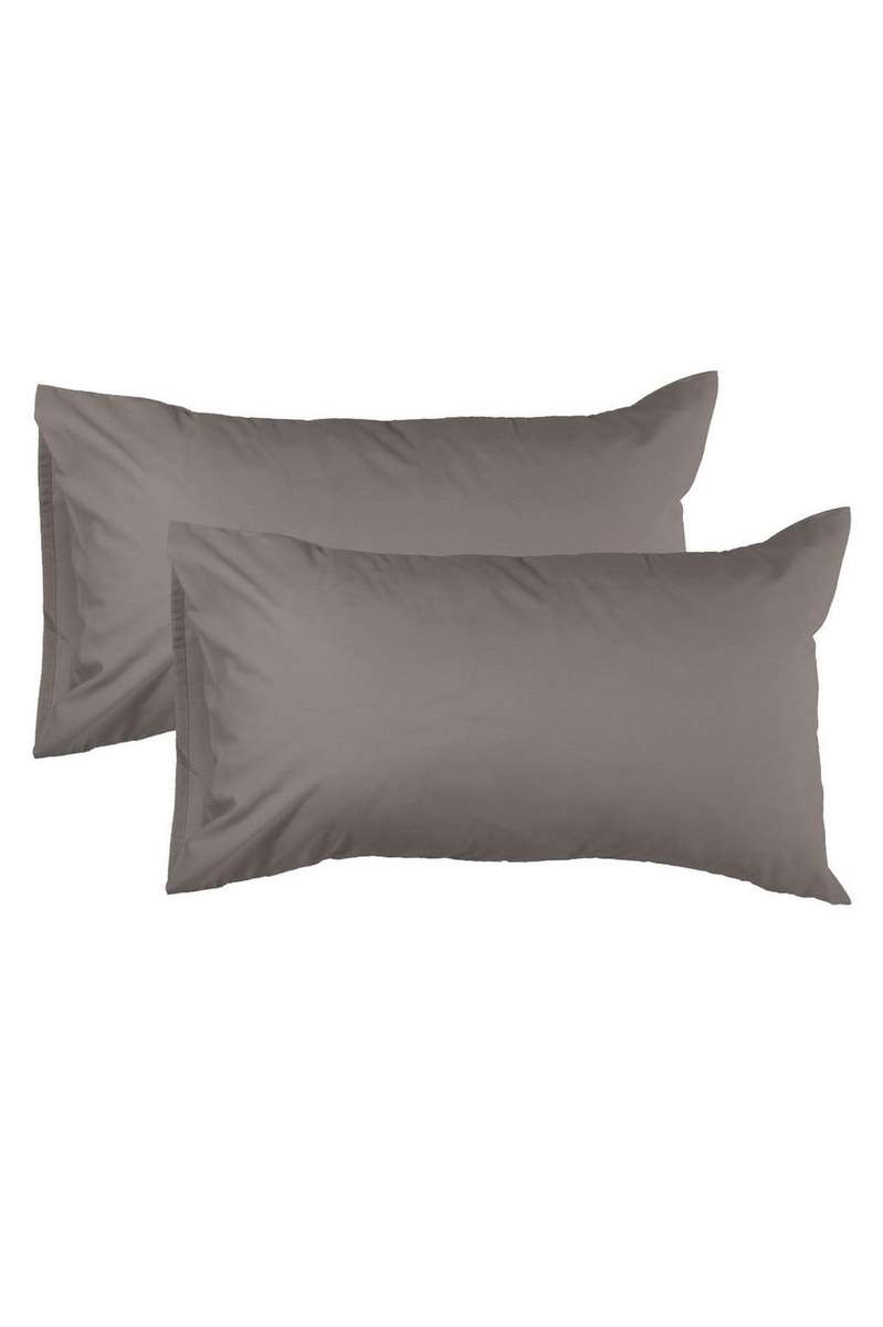 Percale Cotton Rich 2-Pack Pillowcases - Charcoal