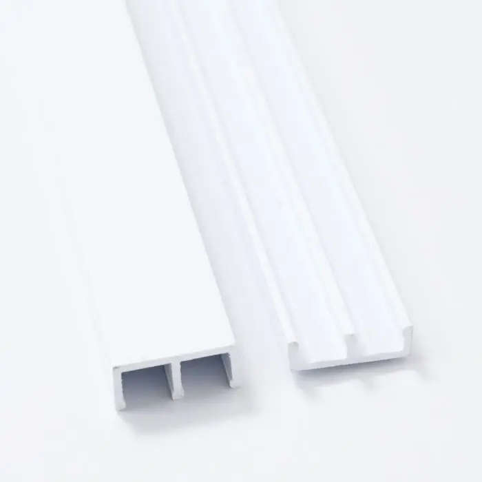Glass Channel Top Bottom Plastic White 2 M