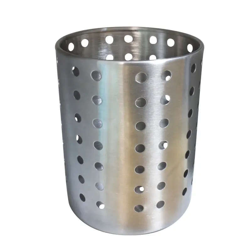 Perforated Cutlery Holder Stainless Steel 2