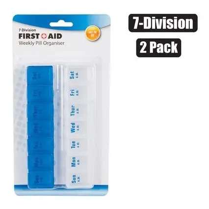 Weekly Pill Organiser AM and PM 7 Compartment 2 Pack