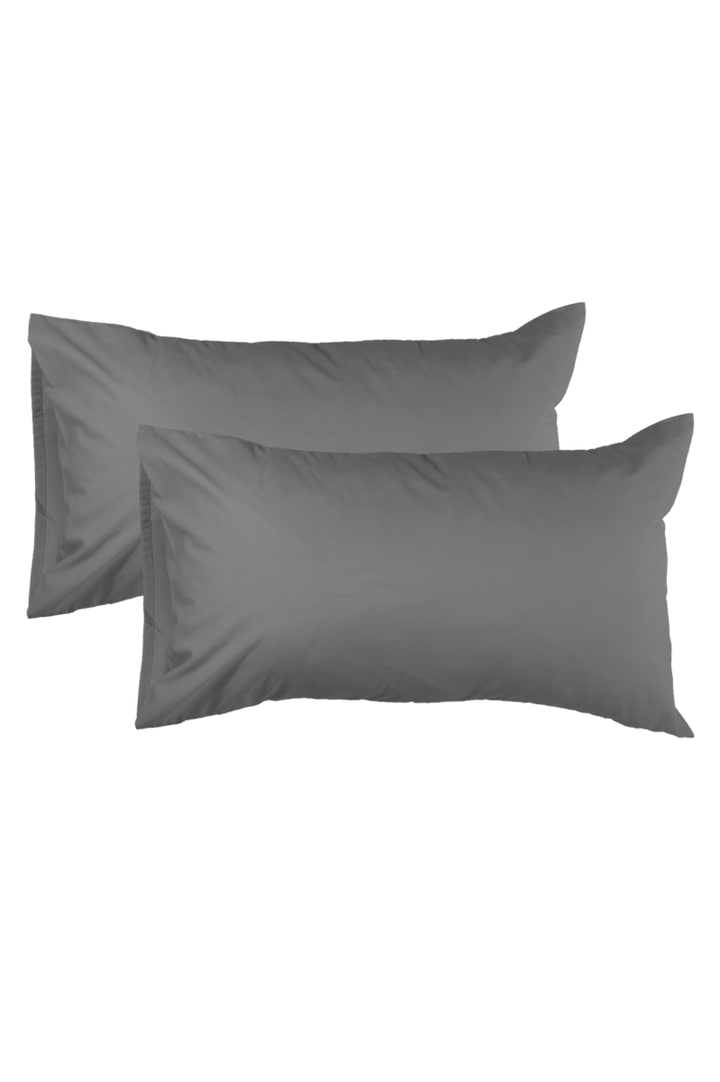 Polycotton 2-Pack Pillowcases - Charcoal