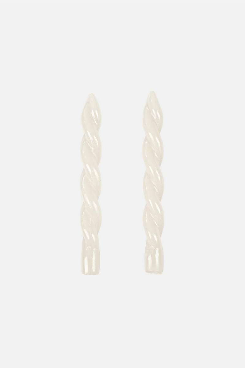 2pk Screw Dinner Candle White