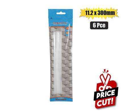 BULK PACK X 2 GLUE-STICKS H/MELT 11.2x300mm 6PC ZENITH