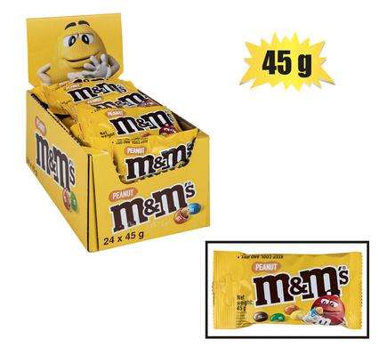 BULK PACK X 10 SWEET CHOC MW M&M COATED PEANUTS 45g