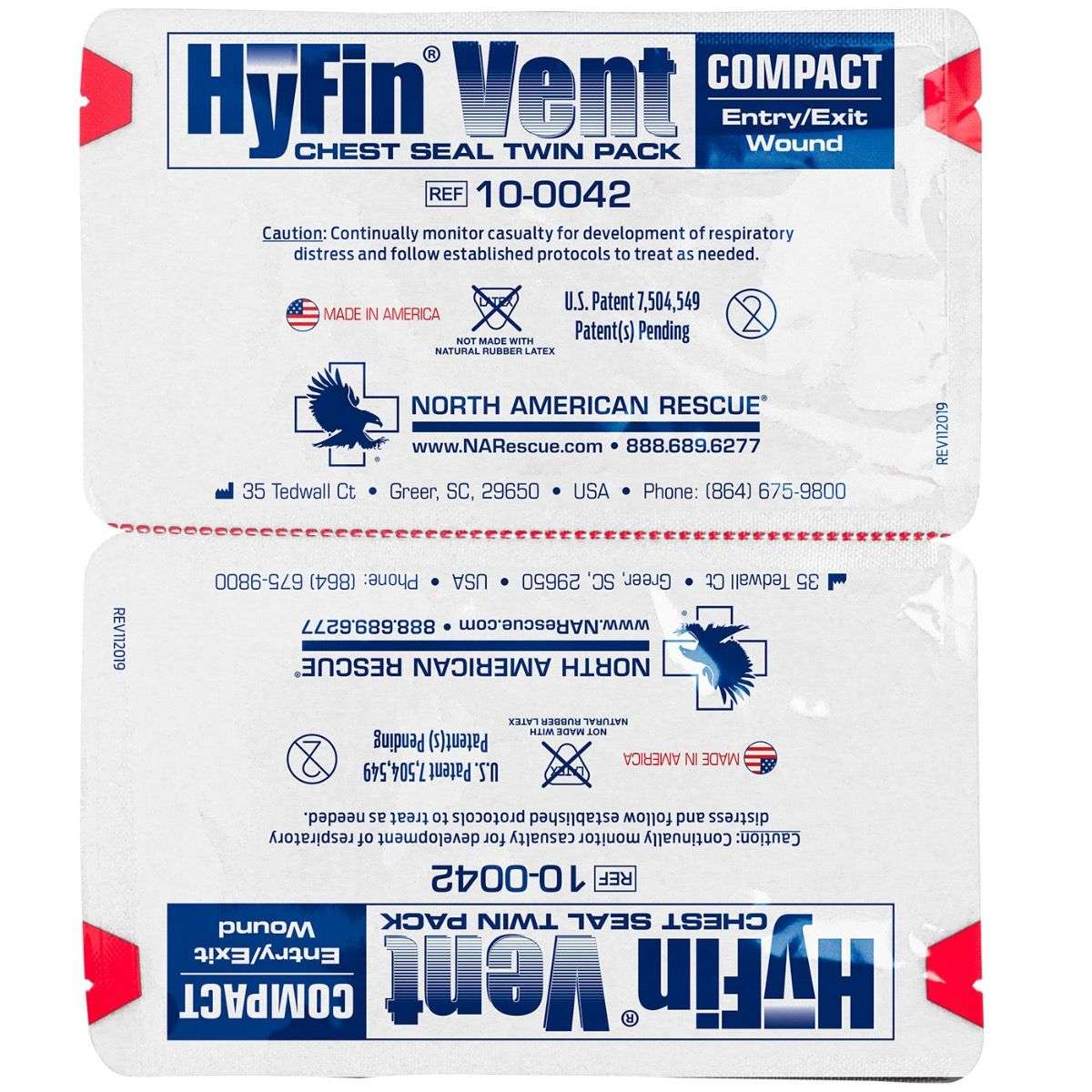 Hyfin Vent Compact Chest Seal Twin Pack