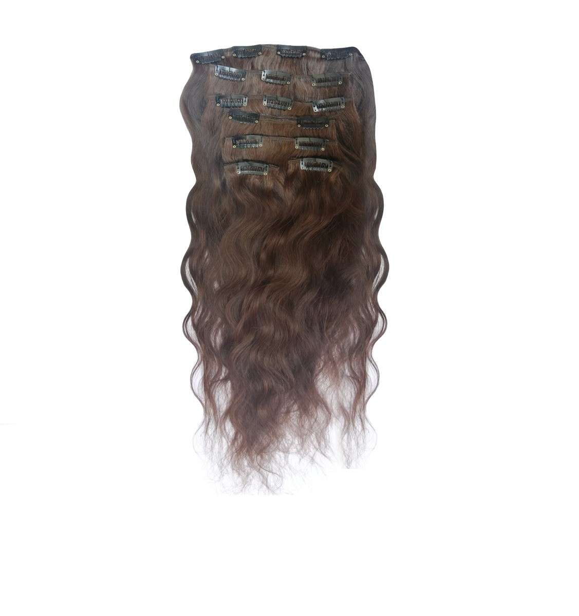 3 Piece 60cm Full Head Clip-on Hair Extensions XXL - Jet Black (1)