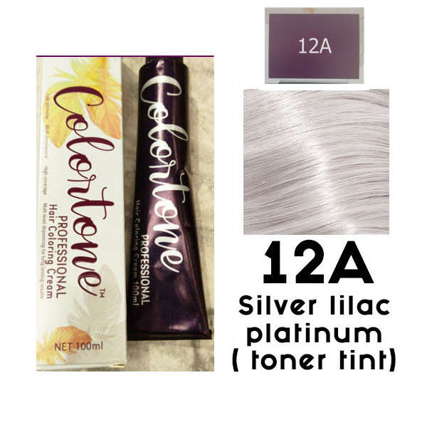 Colortone Professional Hair Dye Toner Tint Coloring Cream - 12A Silver Lilac Platinum