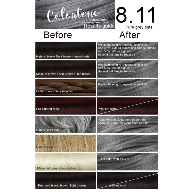 Colortone Professional Hair Dye Tint Double Coverage Coloring Cream - 6.2 Anti-red high lift chocola