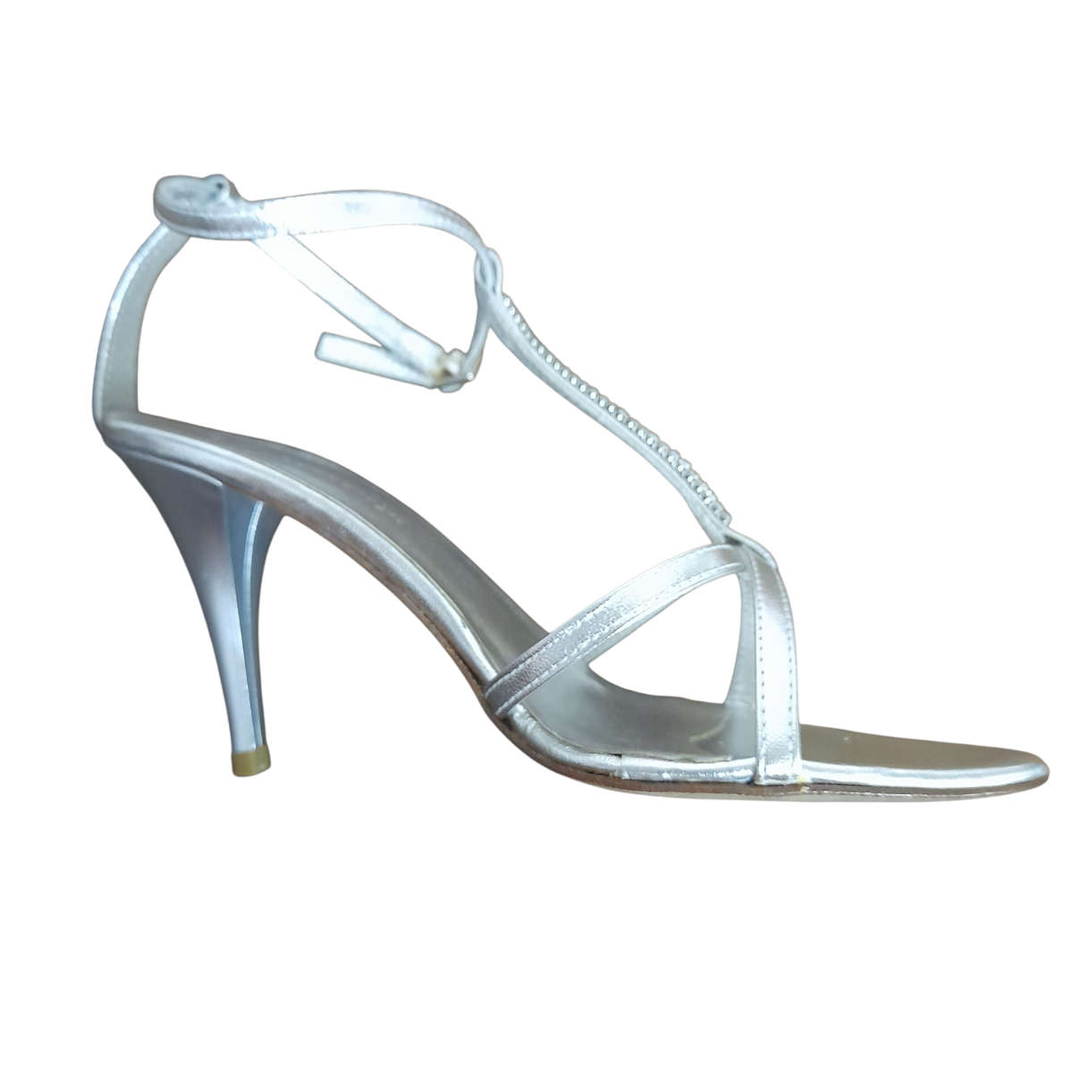 Ankle Lace Laminato Argento