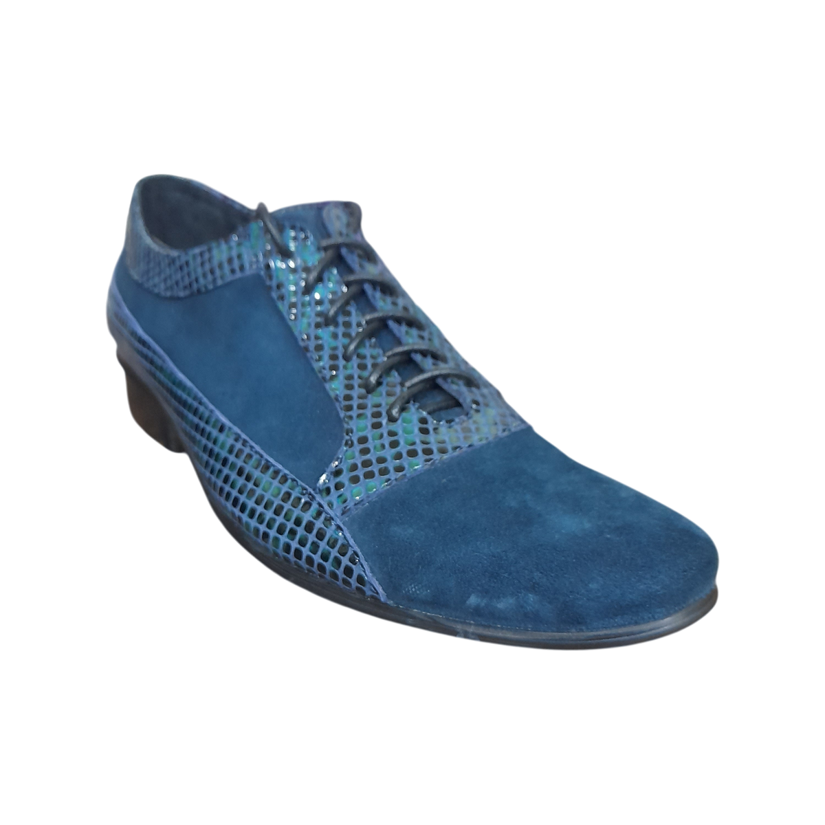 Blue Suade and Scale Smart-Wear Sneakers