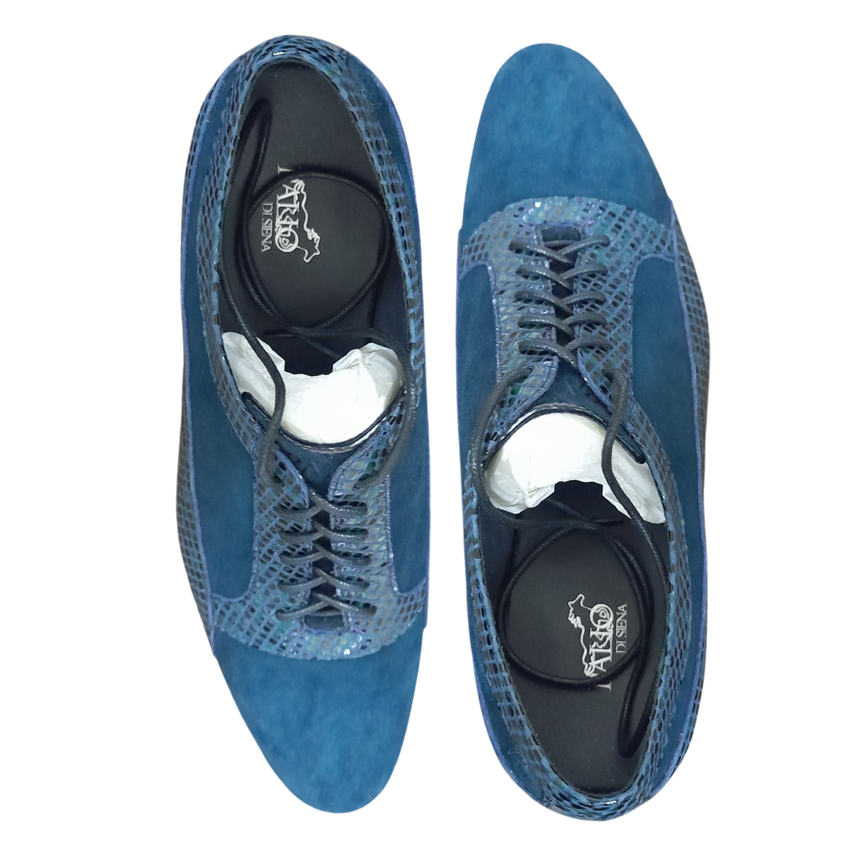 Blue Suade and Scale Smart-Wear Sneakers
