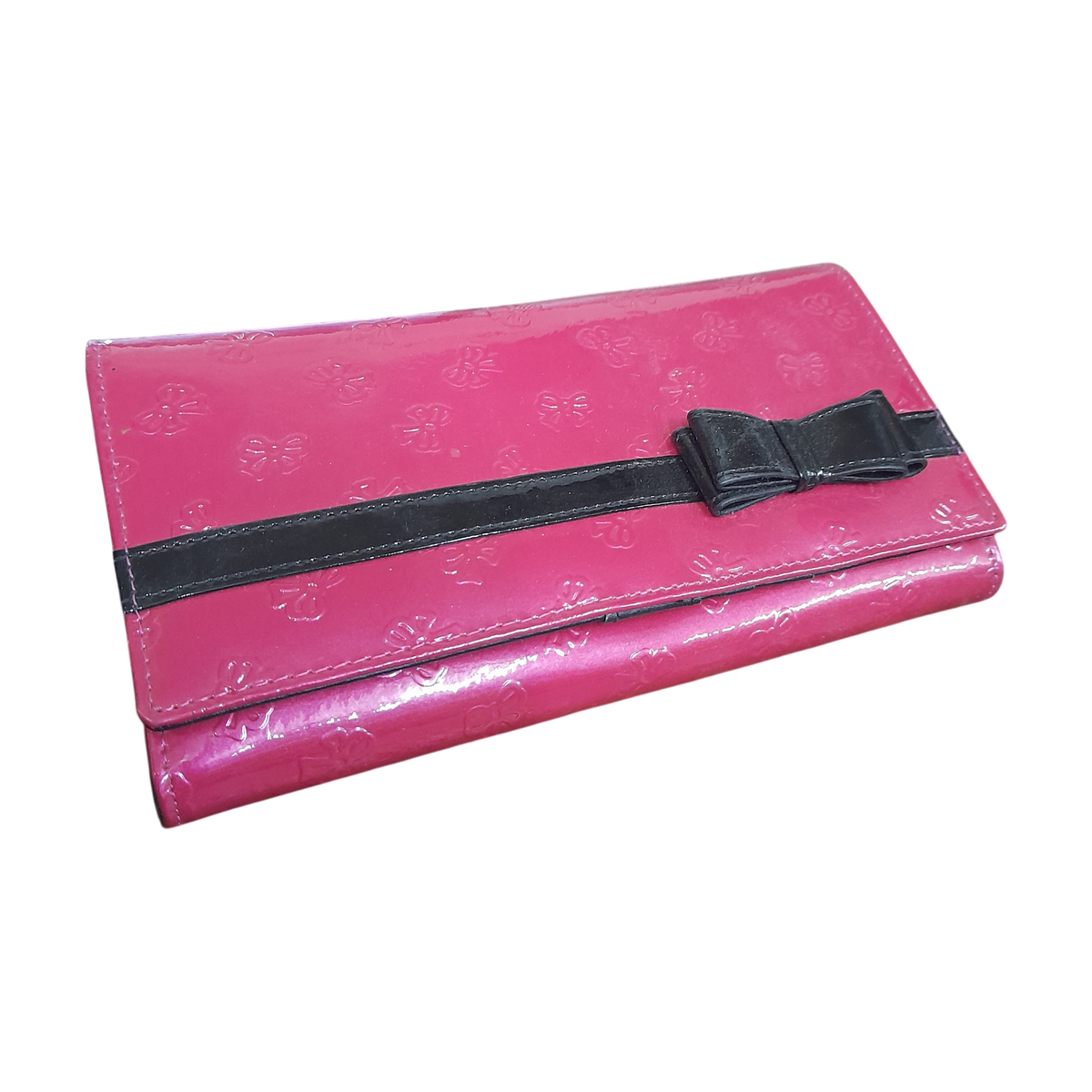 Hot Pink Black Ribbon Clutch