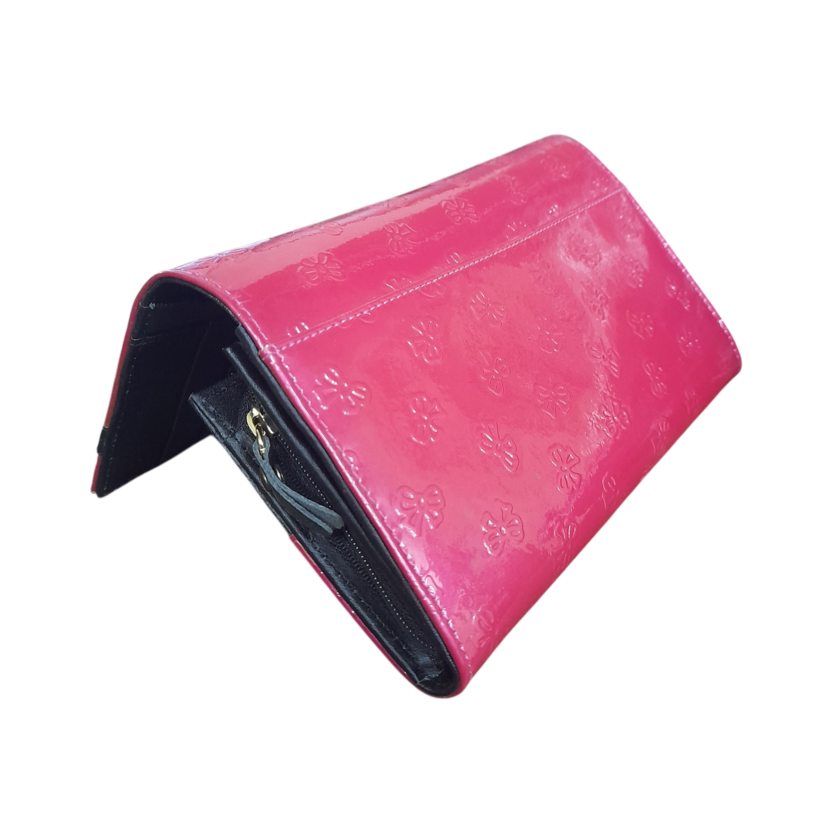Hot Pink Black Ribbon Clutch
