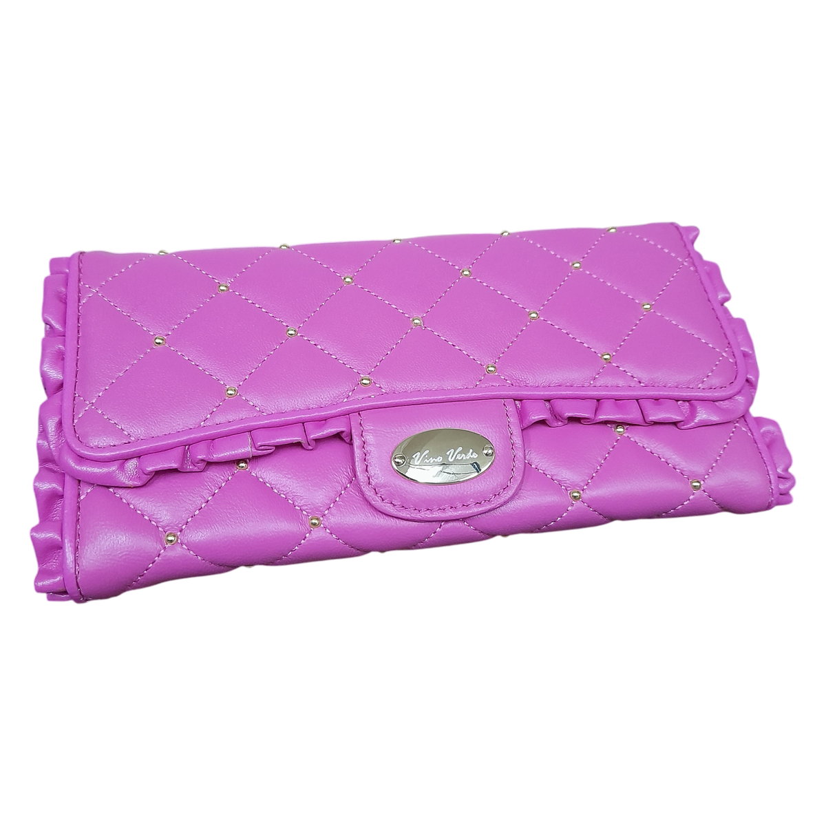 Pink and Gold Diamond Studded Clutch Purse