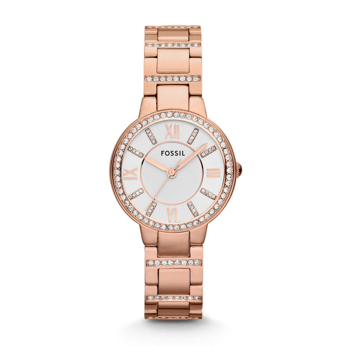 Fossil Rose Gold with Zirconias Ladies Watch (ES3284) - Virginia 30 mm