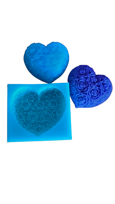 Silicone Mould Rose Heart 2