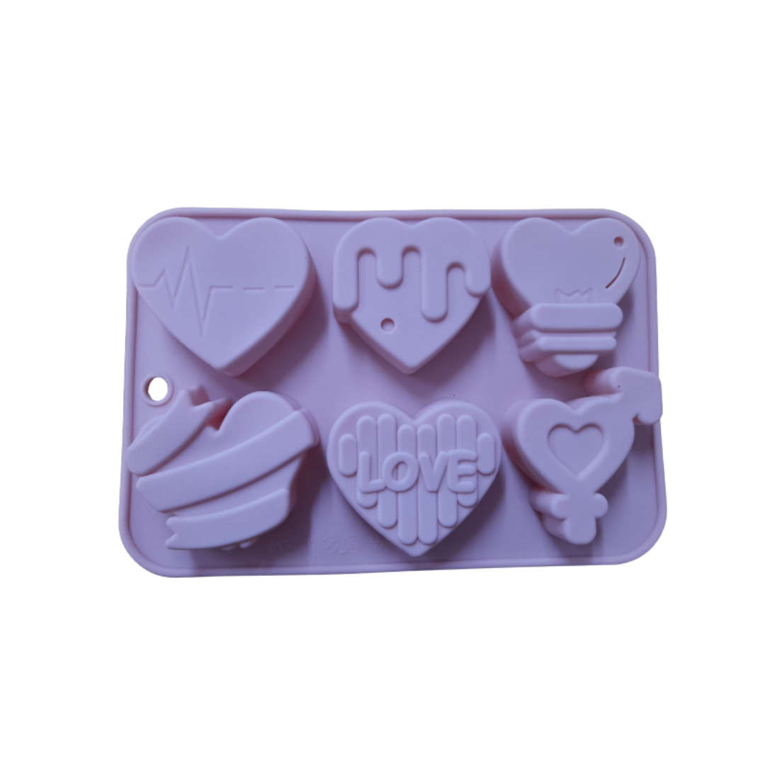 6 Cavity Heart Shaped Valentine's Silicone Mould