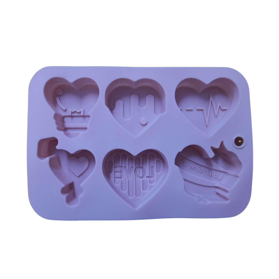 6 Cavity Heart Shaped Valentine's Silicone Mould