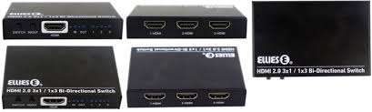 Ellies 3 Port Bi Directional HDMI Switch 4K