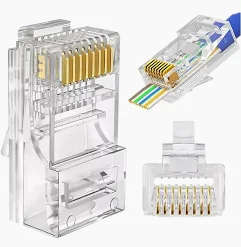 Pass-Through CAT5e/Cat6 Connectors 100 Pack