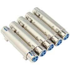5 Pcs XLR 3Pin Joiner Extender Female to Female