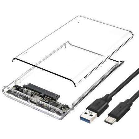 5Gbps USB 3.1 /USB C Transparent 2.5-inch Hard Drive Enclosure Tool Free