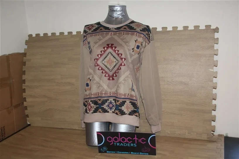 Polyester decorated brown jersey (XS) (from Shein)