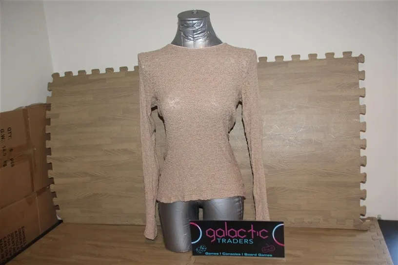 Woolworths viscose brown longsleeve top (Size not shown, says bust 85cm, seems medium)