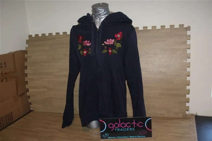 Polyester Blue Flower Hoodie (XXL)
